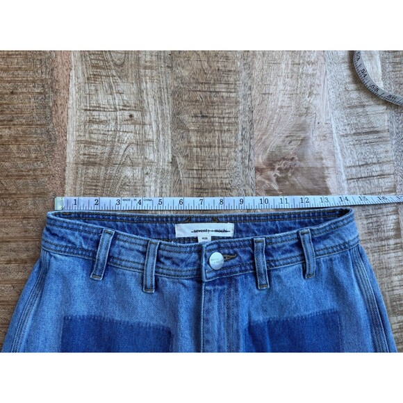 Seventy + Mochi Women's High Rise Wide Leg Mabel Jeans Patch Pocket Raw Hem 28 - Picture 9 of 12
